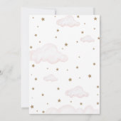 お月様を越えて ピンクのベビーシャワー招待状 招待状 (裏面)