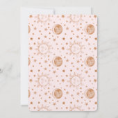 お月様を追い越して セレスチャル ピンク ガール ベイビー シャワー シック 招待状 (裏面)