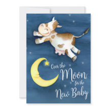 お月様を飛び越える牛のベイビーシャワーパーティー