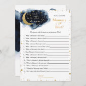 お月様ベイビーシャワーゲーム 誰がママを知っているか フライ 招待状 (正面/裏面)