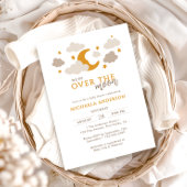 お月見 現代風 ニュートラルなベビーシャワーのお知らせ 招待状