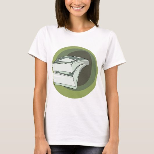 お札の山 グリーン Tシャツ (正面)