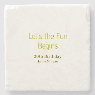 お楽しみはこれから 20歳の誕生日 イエロー ブルー 編集 ストーンコースター