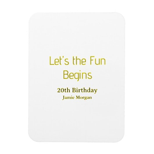 お楽しみはこれから 20歳の誕生日 イエロー ブルー 編集 マグネット (縦)