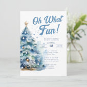 お楽しみウォーターカラークリスマスホリデーパーティー 招待状 (スタンド正面)
