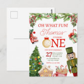 お楽しみクリスマスウィンター ファーストバースデー ポストカード (正面/裏面)