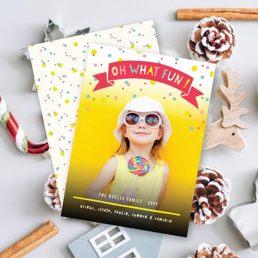 お楽しみバナー カラフルな紙吹雪ドット写真 シーズンカード