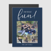 お楽しみホリデー フォト モダン ブルー クリスマス (正面/裏面)