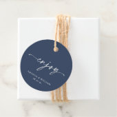 お楽しみラベル - ネイビー & ブルー フラワーリング フェイバータグ (インサイチュ)