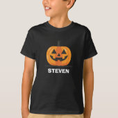 お楽しみ！🎃 ジャックオーランタンの子供用Tシャツ – 名前入り Tシャツ (正面)