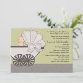 お楽しみ(背景色を選んで)ベビーシャワー 招待状 (スタンド正面)