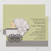 お楽しみ(背景色を選んで)ベビーシャワー 招待状 (正面/裏面)