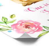 お楽しみOh Deer Pink Baby Girl 1st Birthday ポスター (角)