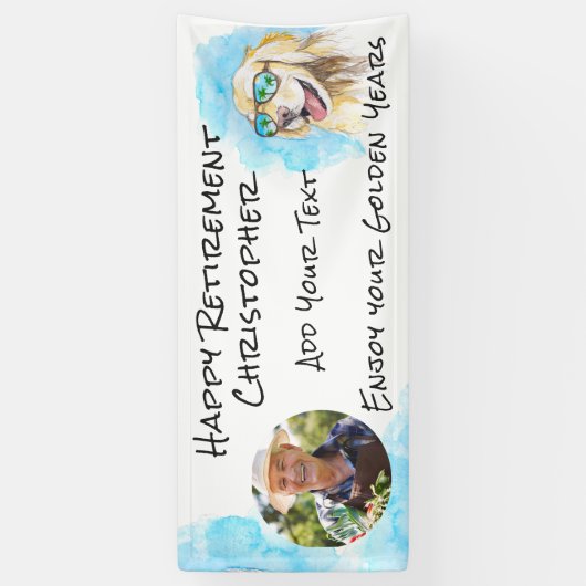 お楽しむ前のゴールデンおもしろいズ・プン・ハッピーリタイア 横断幕 (縦)