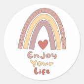 お楽しむ前の人生やる気を起こさせるカラフルは虹 ラウンドシール (正面)