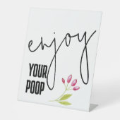 お楽しむ客様のウンチおもしろいバスルームのサイン、ウンチジョーク 台座サイン (正面)