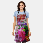お楽しむ客様の一日中のプリントエプロンの美しい エプロン (着用した状態)