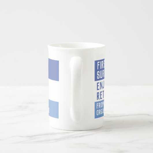 お楽しむ客様の退職 –  ボーンチャイナマグカップ (裏面)