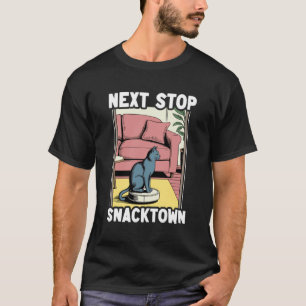 お次はスナックタウン ロボット掃除機 ねこ おもしろ Tシャツ