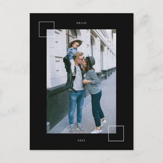 お正月おめでとう家族の写真を追加 ポストカード (正面)