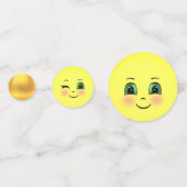 お正月かわいい太陽ハッピー顔絵文字 コンフェッティ (裏面)