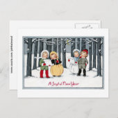 お正月に歌う子ども シーズンポストカード (正面/裏面)