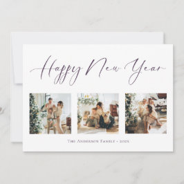 お正月に紫の写真数々のコラージュ シーズンカード