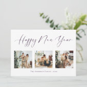 お正月に紫の写真数々のコラージュ シーズンカード (スタンド正面)