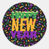 お正月のお祭り ラウンドシール (正面)