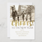 お正月のゴールドとホワイトの写真 シーズンカード (正面)