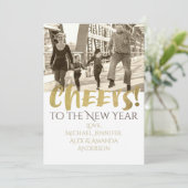 お正月のゴールドとホワイトの写真 シーズンカード (スタンド正面)