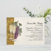 お正月のシャンパングラスと葡萄　保存記念日 招待状 (スタンド正面)