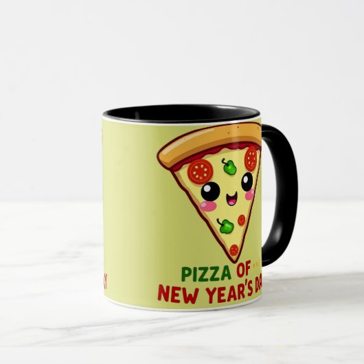 お正月のピザ マグカップ (正面右)