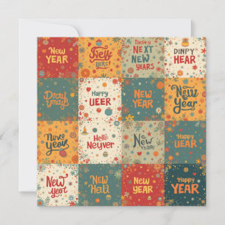 お正月のフラットなホリデーカード シーズンカード