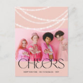 お正月の乾杯　スパークリングな光　スタイリッシュな写真 シーズンポストカード (正面)