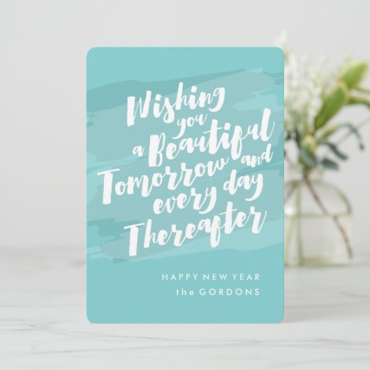 お正月の写真カード　筆のタッチ シーズンカード (スタンド正面)