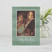 お正月の写真ソフトな水色の緑 シーズンカード (スタンド正面)