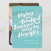 お正月の写真年賀ハガキ, ブラシ ストローク シーズンカード (正面/裏面)