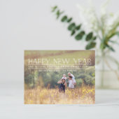 お正月の写真 タイポグラフィ ホリデー シーズンポストカード (スタンド正面)