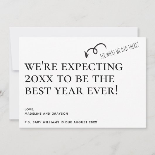 お正月の妊娠のお知らせを予定している シーズンカード (正面)