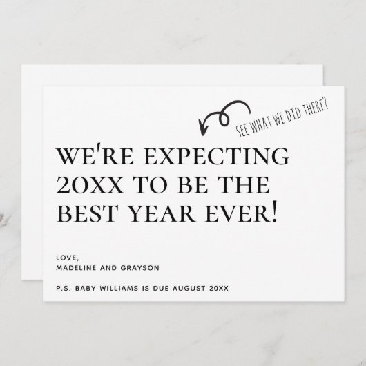 お正月の妊娠のお知らせを予定している シーズンカード (正面/裏面)