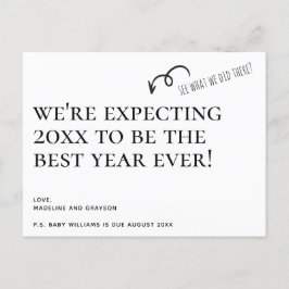 お正月の妊娠のお知らせを待っている シーズンポストカード