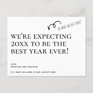 お正月の妊娠のお知らせを待っている シーズンポストカード
