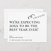 お正月の妊娠のお知らせを待っている シーズンポストカード (正面/裏面)