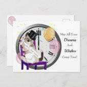 お正月の子時計はがき シーズンポストカード (正面/裏面)