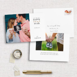 お正月の幸せな年のはがき写真カードを期待する シーズンカード