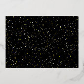 お正月の明るい雰囲気を伝える、ゴールドのユニークな写真入り年賀状。 箔シーズンカード (裏面)