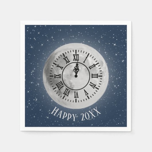 お正月の真夜中の月 スタンダードカクテルナプキン (正面)