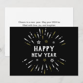 お正月の花火　ブラック・ホワイト・ゴールドの星 シーズンカード (正面/裏面)