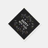 お正月の花火 ブラック ホワイト ゴールド スター スタンダードカクテルナプキン (角)